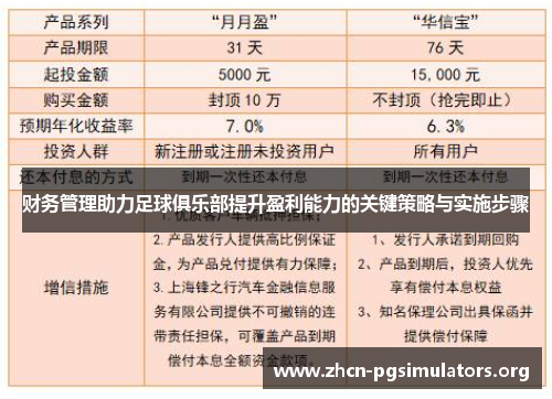 财务管理助力足球俱乐部提升盈利能力的关键策略与实施步骤